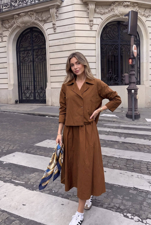 Chemise Popeline Portée Avec La Jupe10289 Vendu Séparément