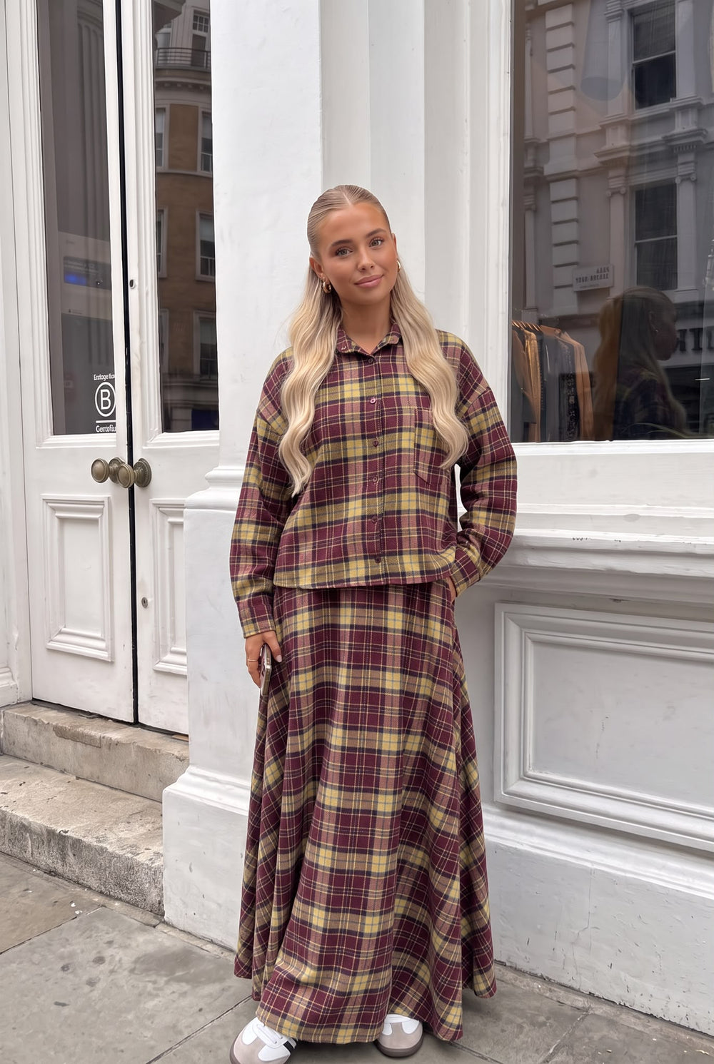 Chemise Oversize en Coton à Carreaux