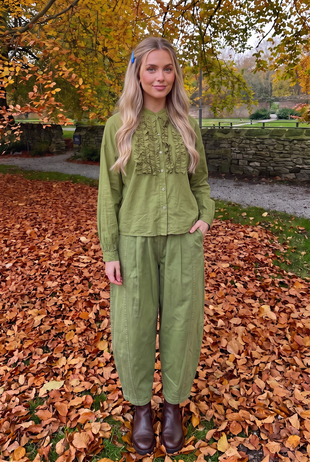 Pantalon en Coton Carotte