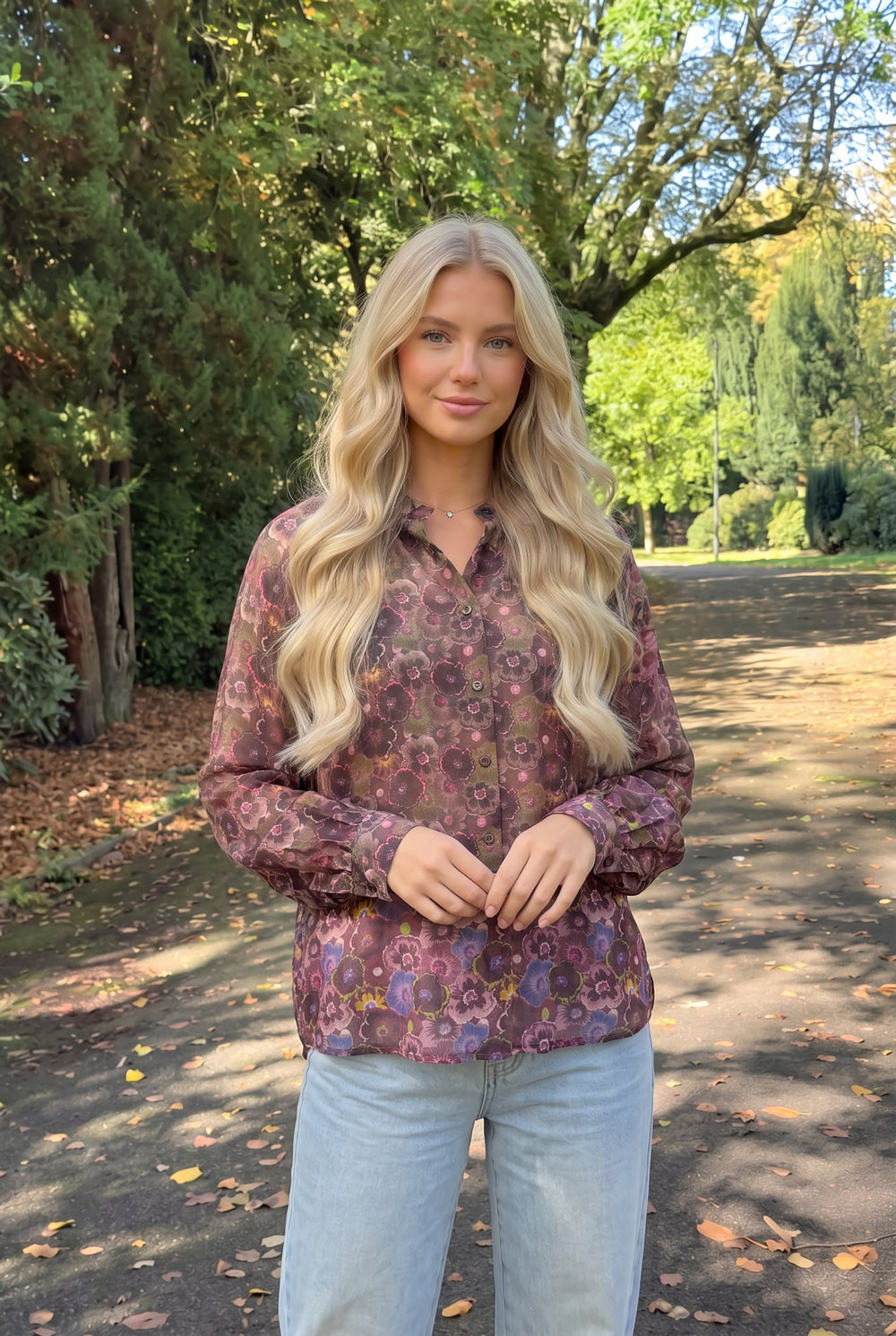Chemise en Lyocell à Imprimé Floral
