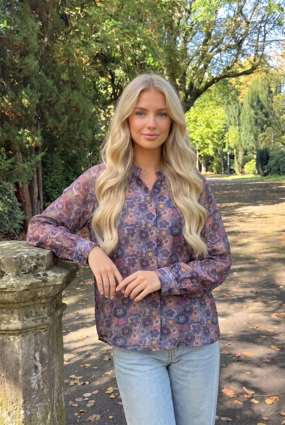 Chemise en Lyocell à Imprimé Floral