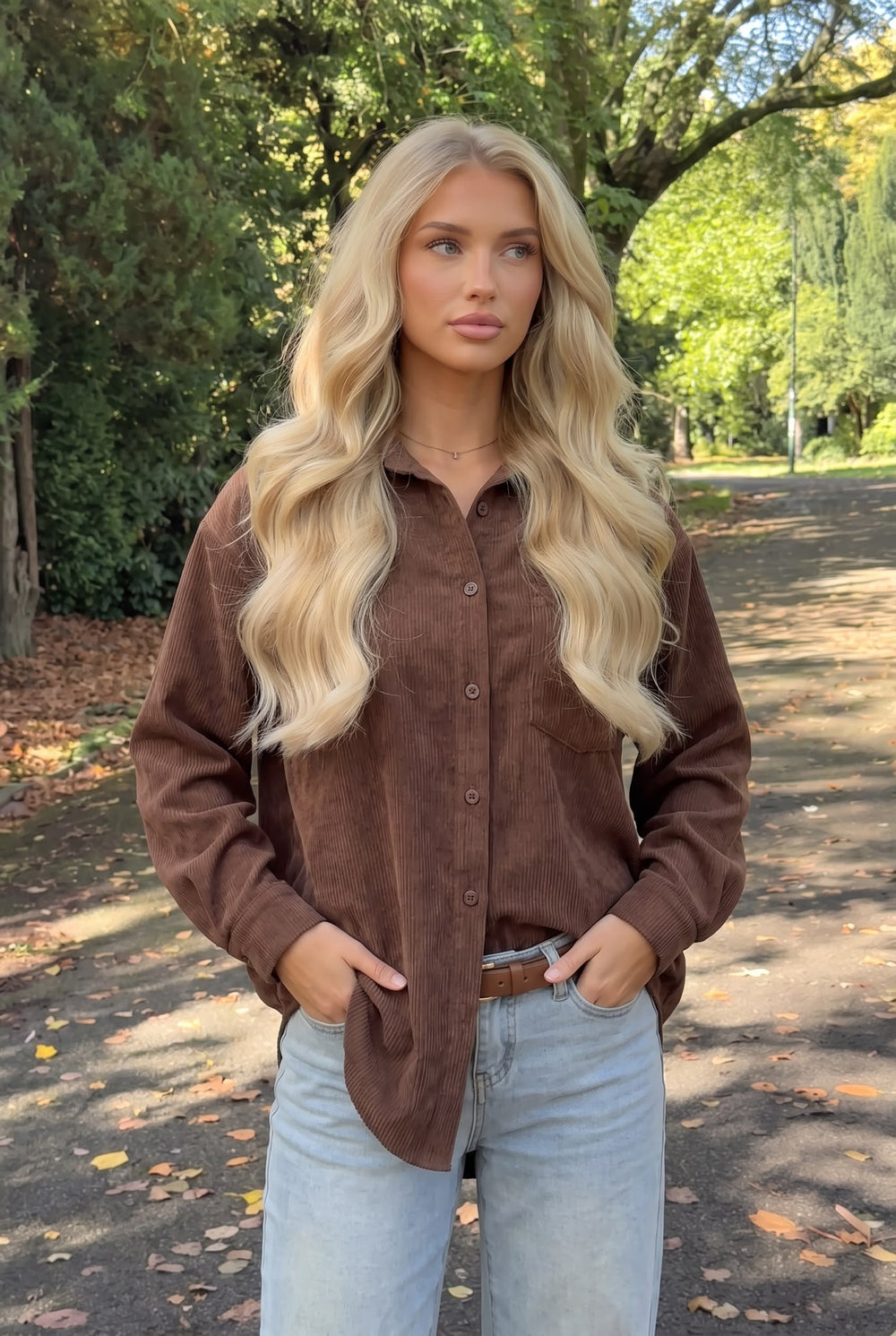 Chemise en Velours Oversize