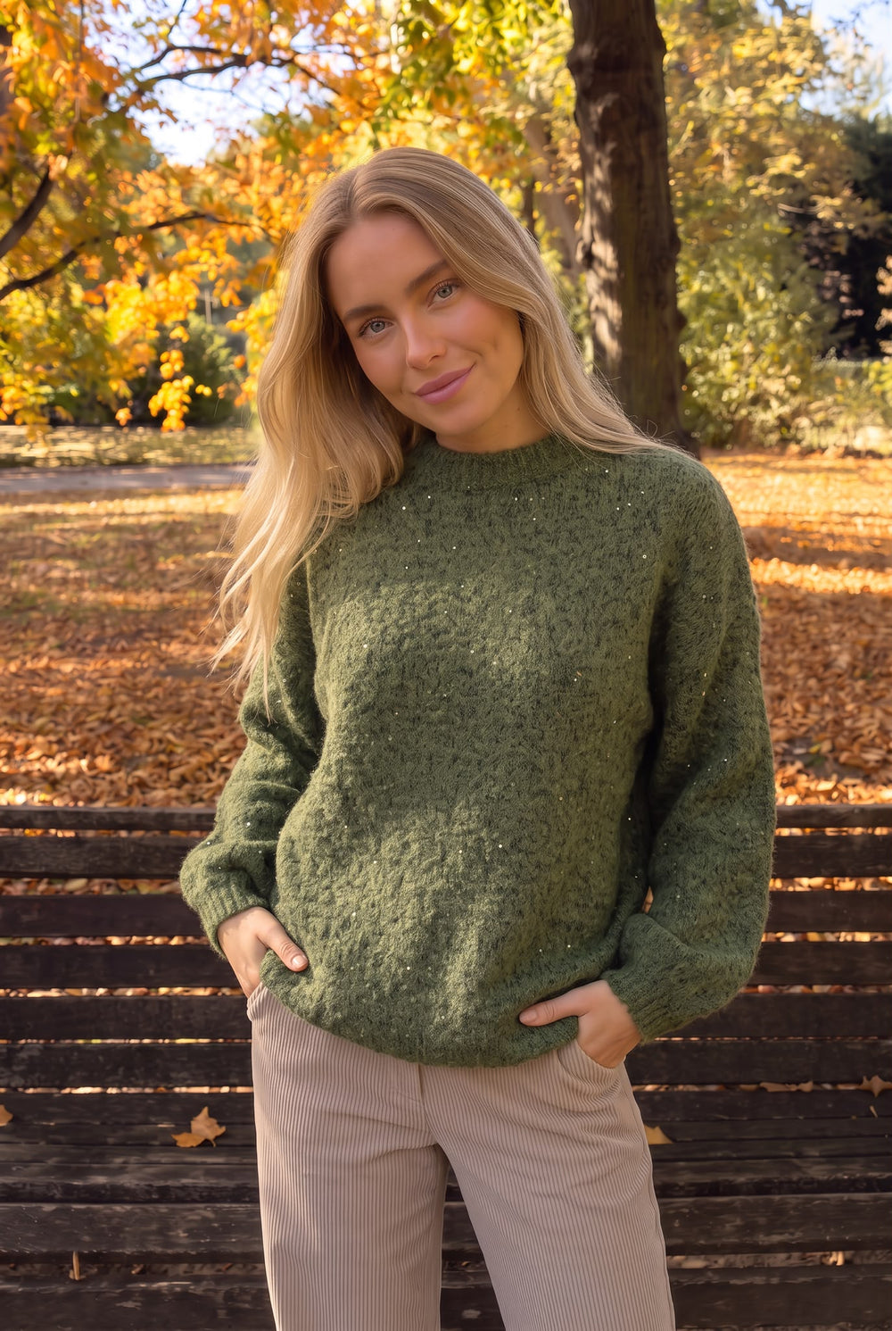 Pull en Laine et Alpaga Pailleté à Col Ras du Cou