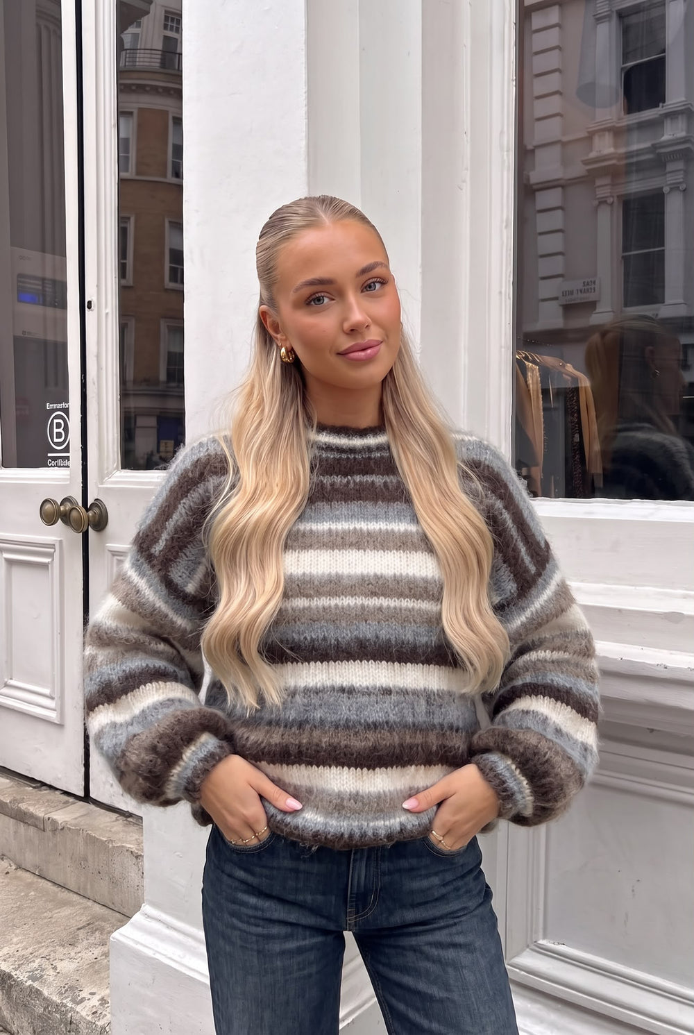 Pull Oversize en Laine Rayée