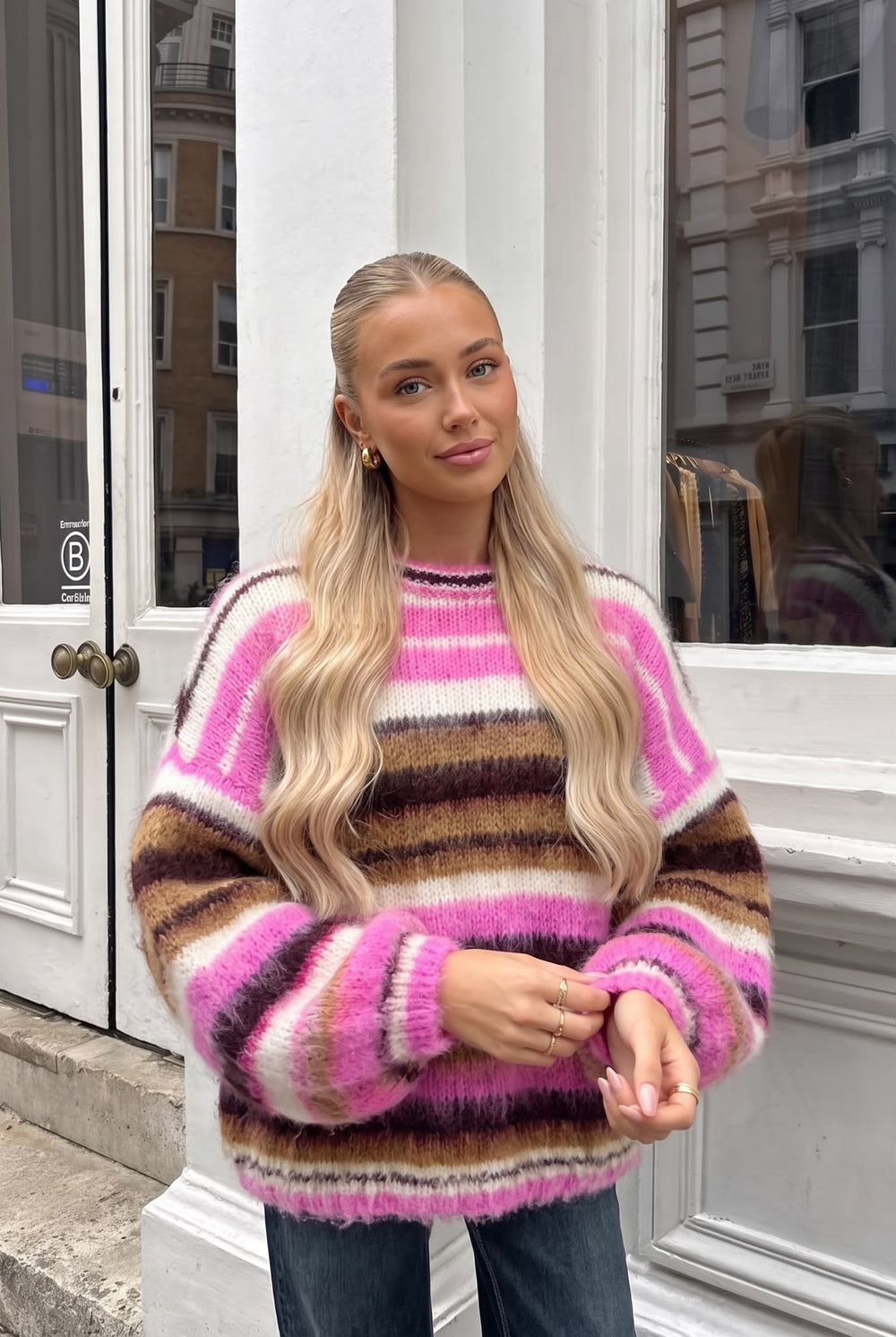 Pull Oversize en Laine Rayée