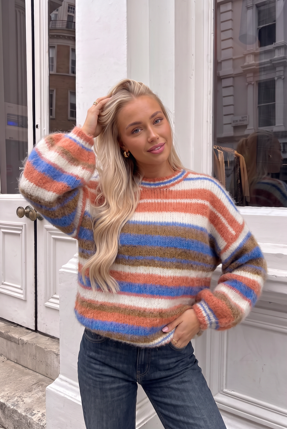 Pull Oversize en Laine Rayée