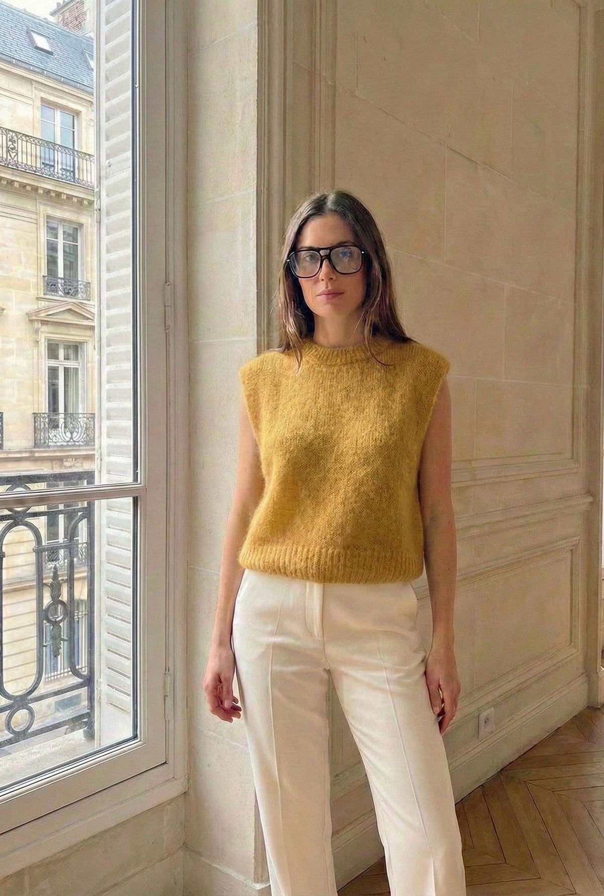 Pull Sans Manche En Mohair