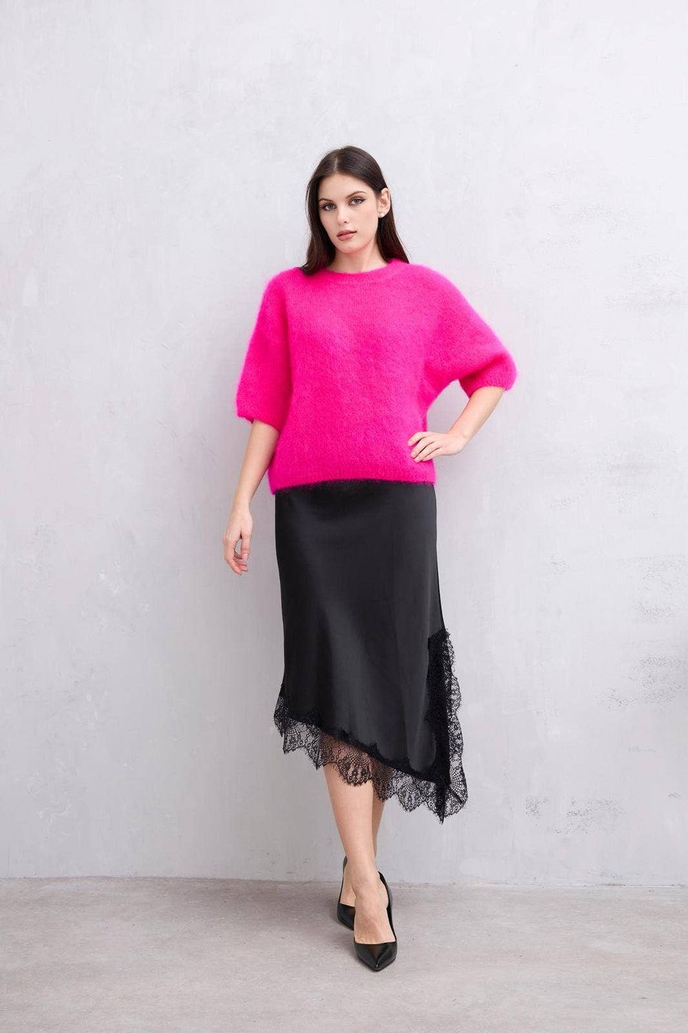 Pull Manche Mi Longue En Mohair