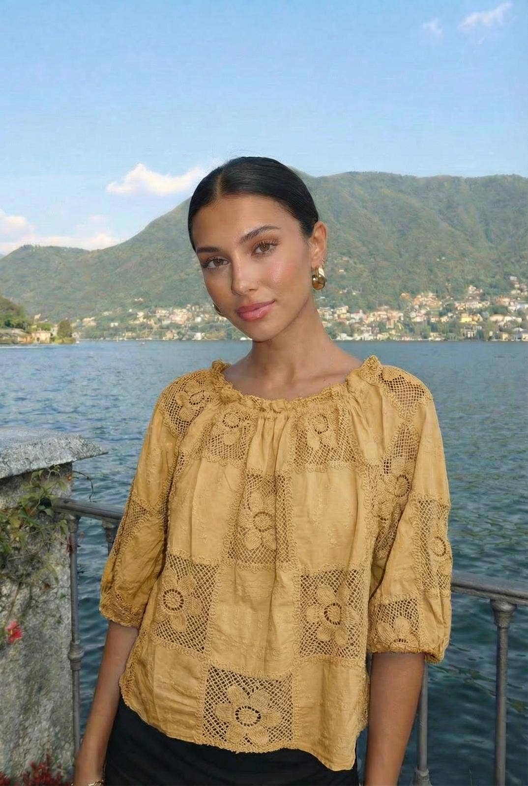 Haut Manche Longue En Broderie