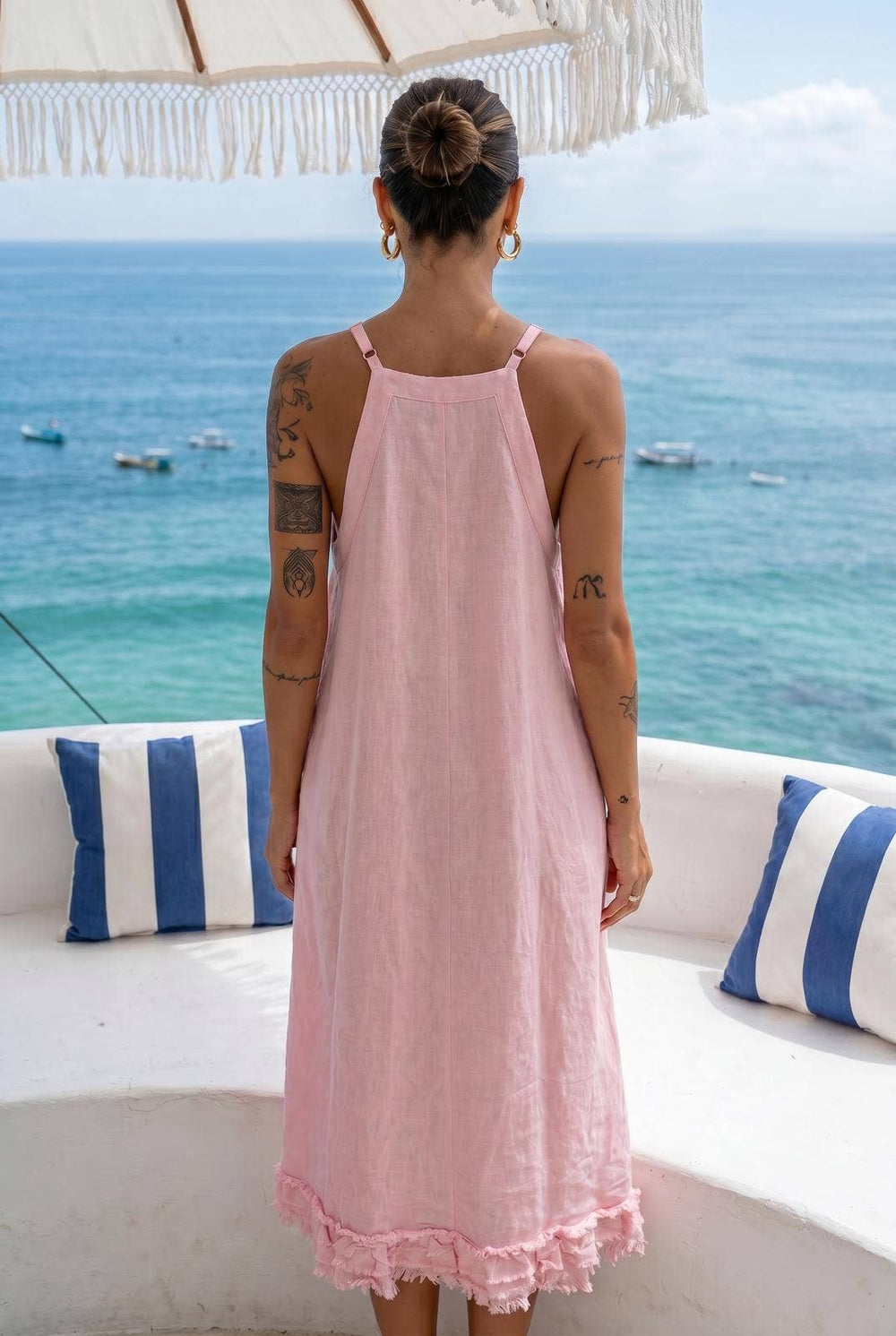 Robe En Lin Froufrou