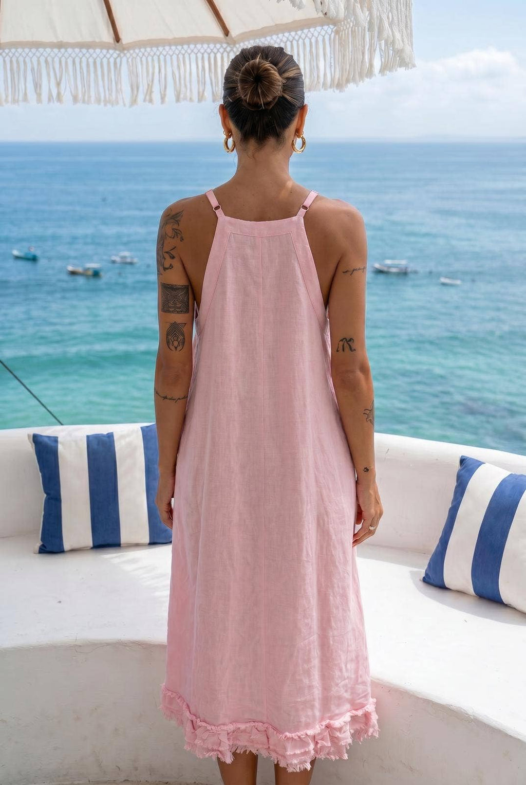 Robe En Lin Froufrou