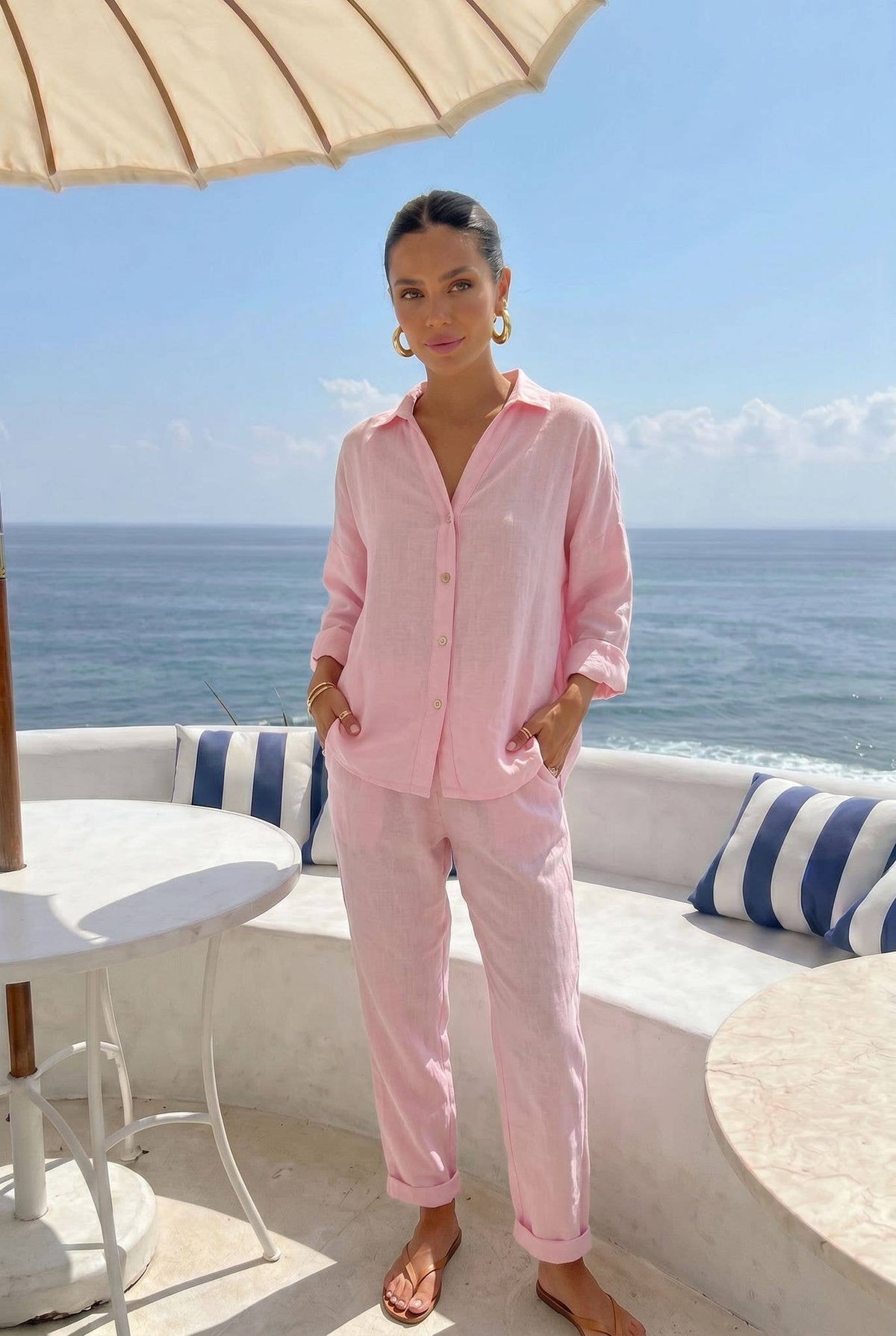 Chemise20984 Oversize En Lin
