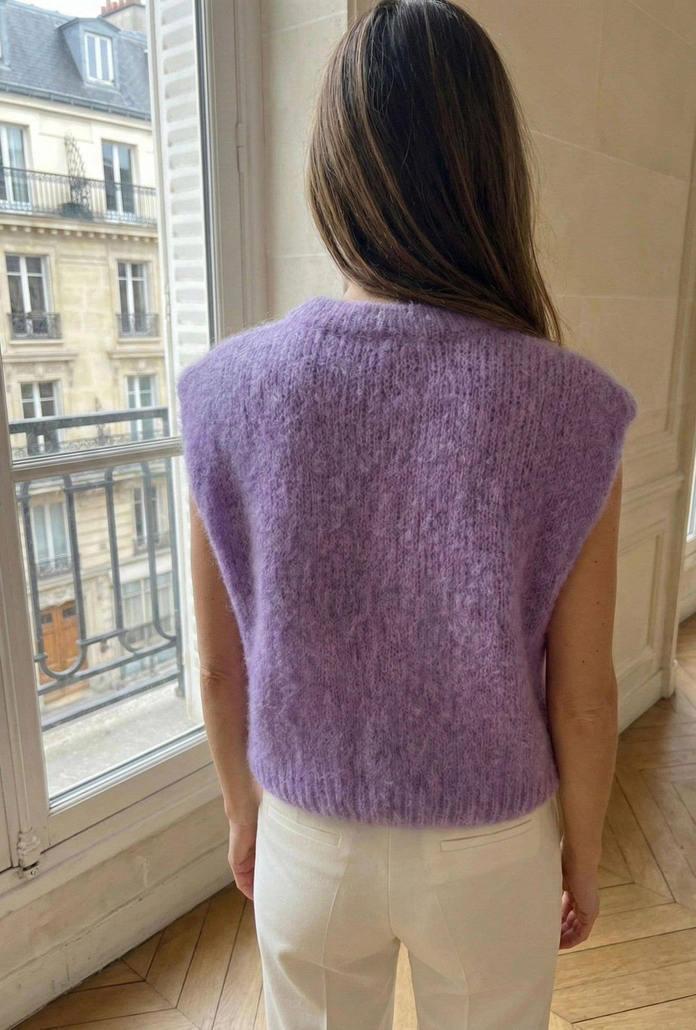 Pull Sans Manche En Mohair