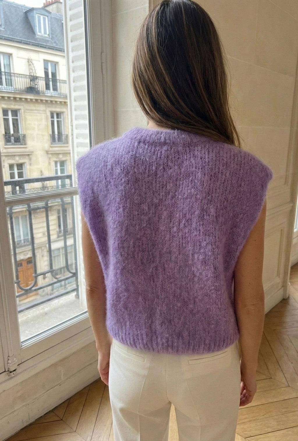 Pull Sans Manche En Mohair