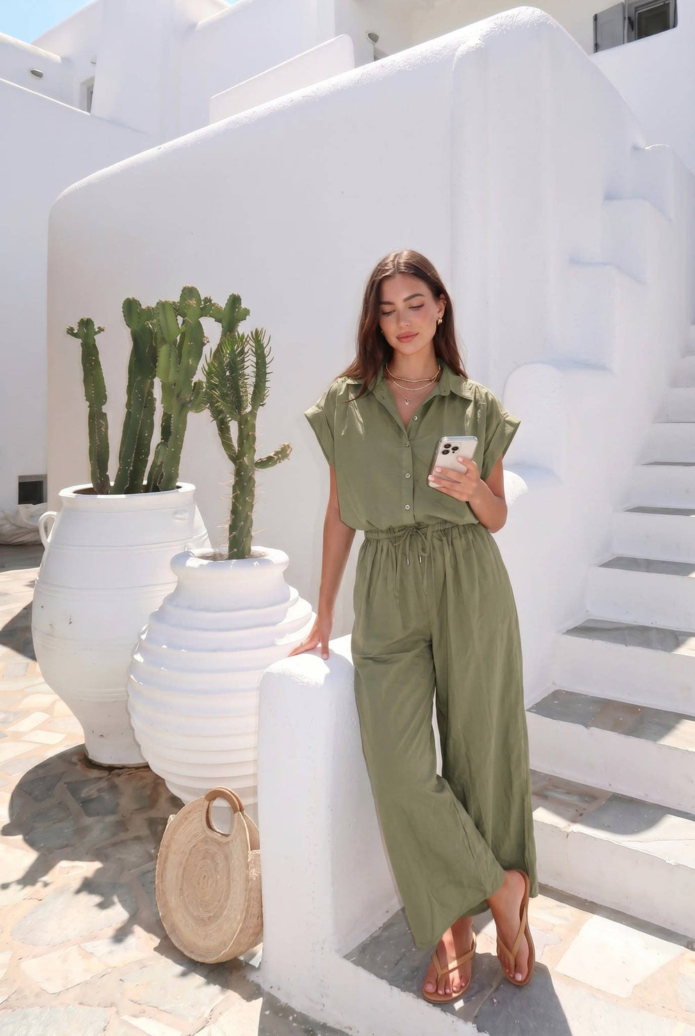 Haut Oversize En Popeline Porté Avec Le Pantalon15225 Vendu Séparément