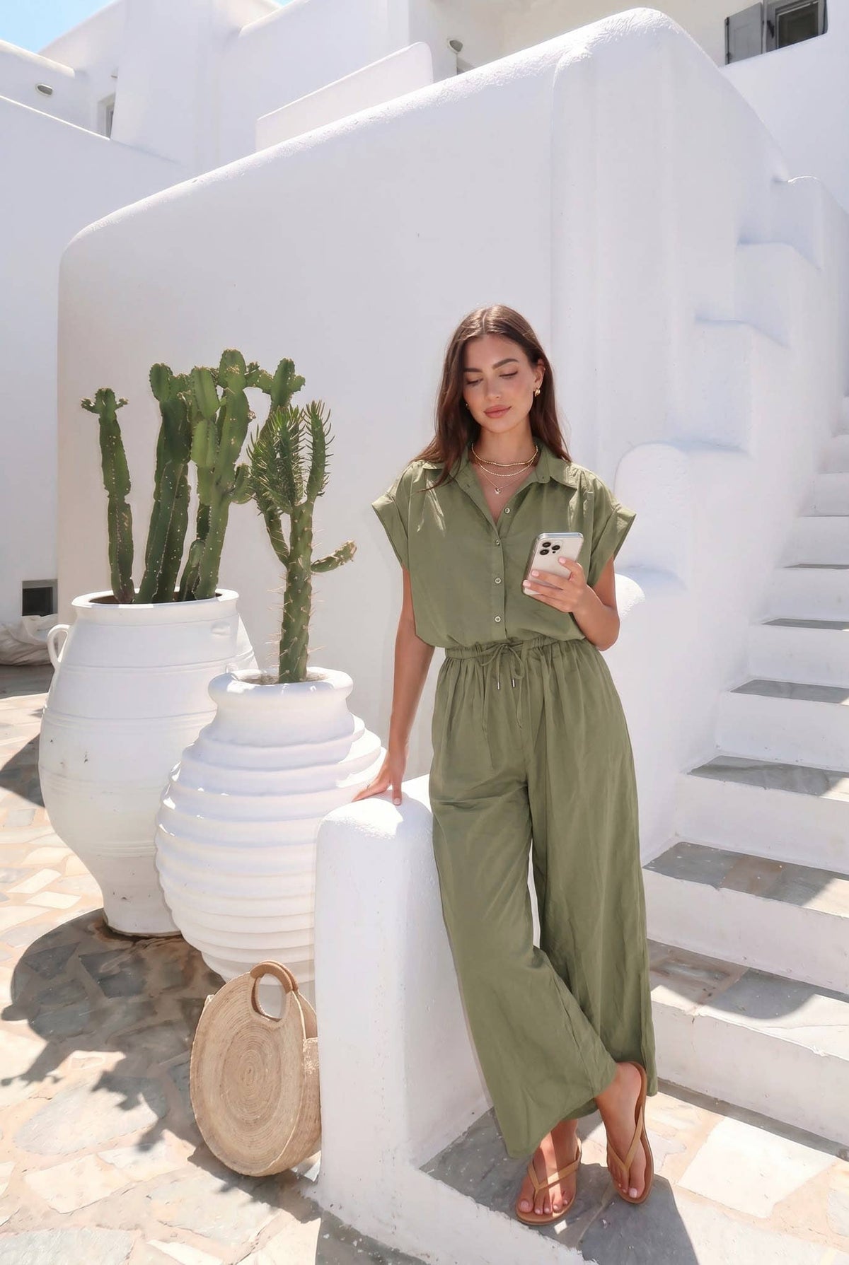 Haut Oversize En Popeline Porté Avec Le Pantalon15225 Vendu Séparément