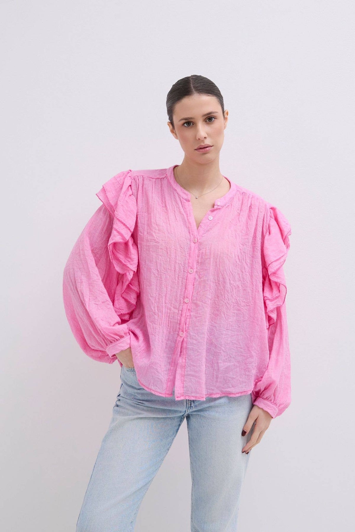 Haut Manche Longue Oversize En Coton