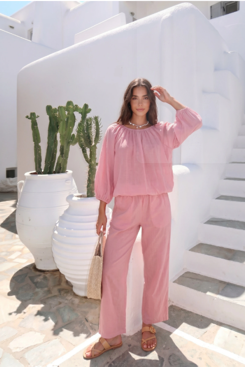 Haut En Voile De Coton Peut Se Porter Avec Le Pantalon13633