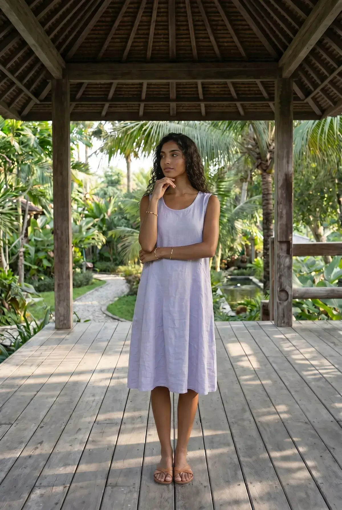 Robe Genoux En Lin #5