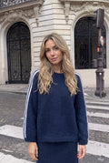 Pull Alpaga/Laine Maille Douce Rayures Sur Manches - INCERTAINES