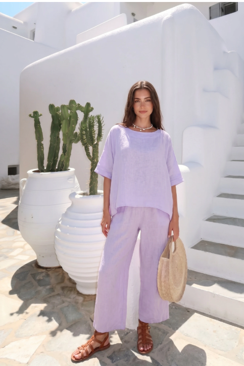 Haut En Lin Oversize Porté Avec Le Pantalon27333 Vendu Sépar
