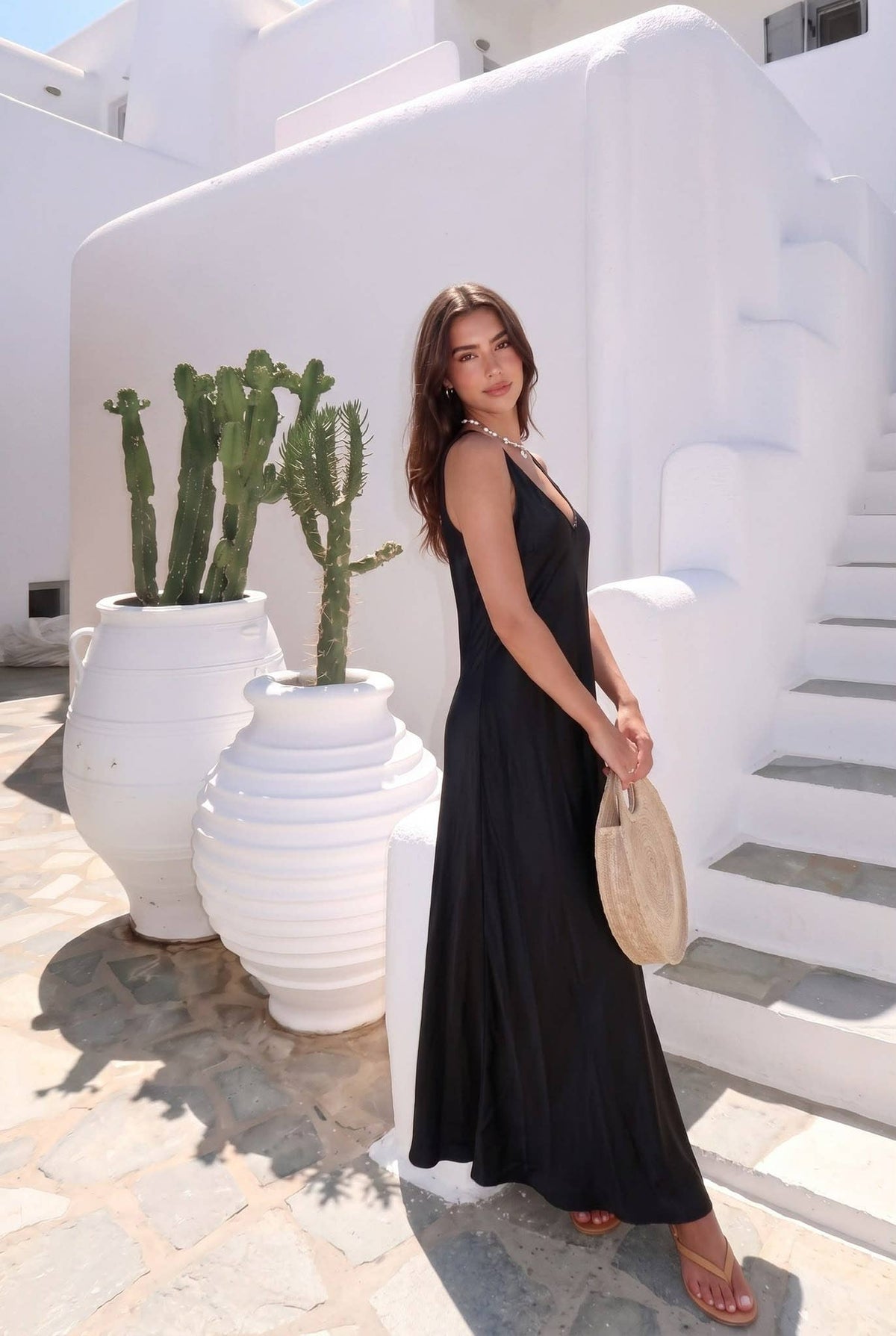 Robe Longue En Viscose et Soie