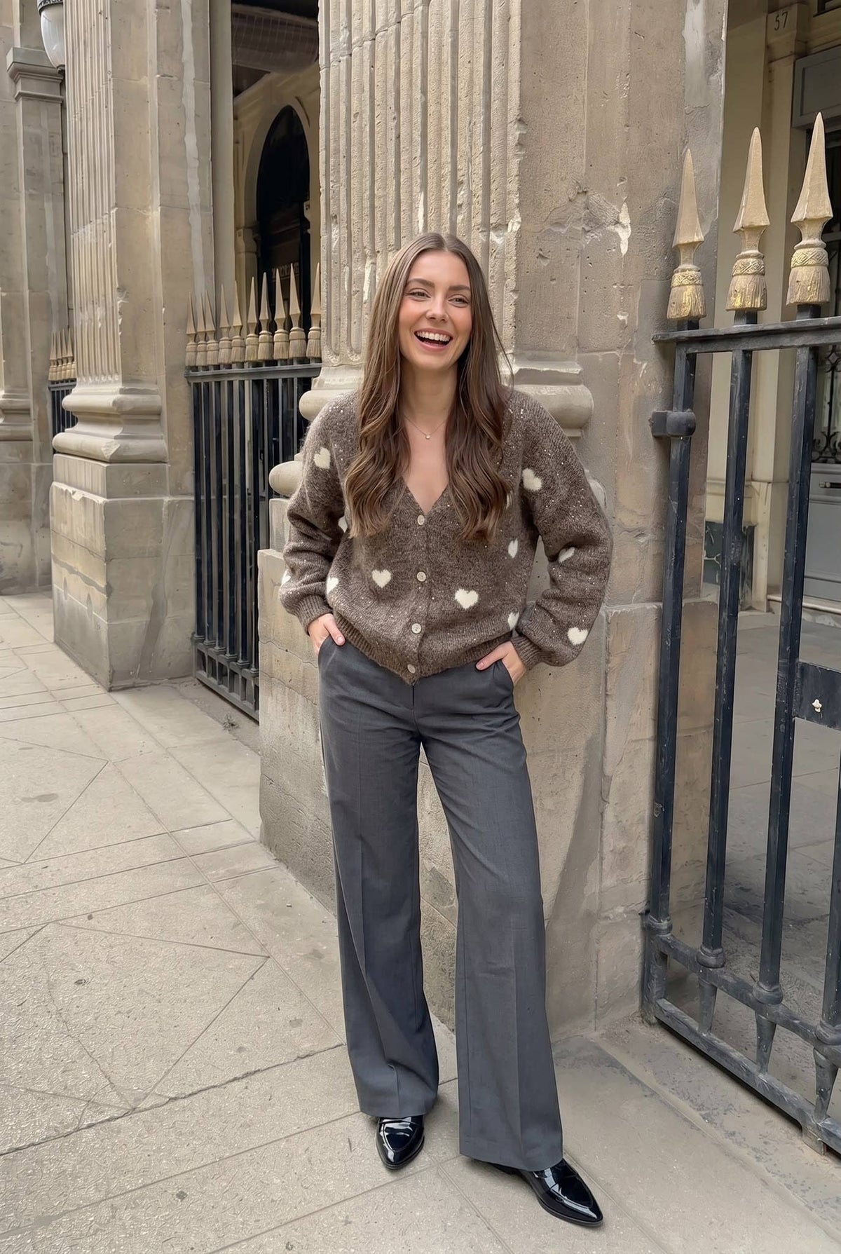 Pull Doux en Laine et Alpaga Motif Cœur – Gilet Maille Femme Chaud