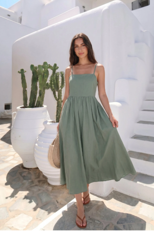 Robe En Coton Papillon Au Dos