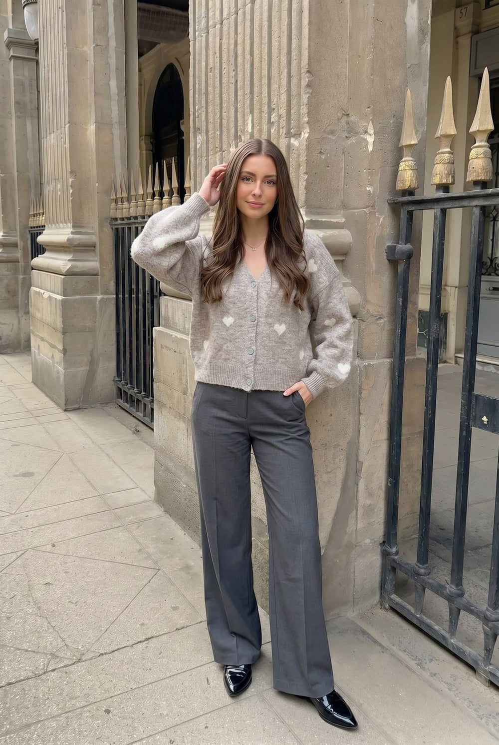 Pull Doux en Laine et Alpaga Motif Cœur – Gilet Maille Femme Chaud
