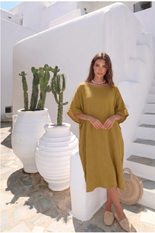 Oversized jurk met ronde hals