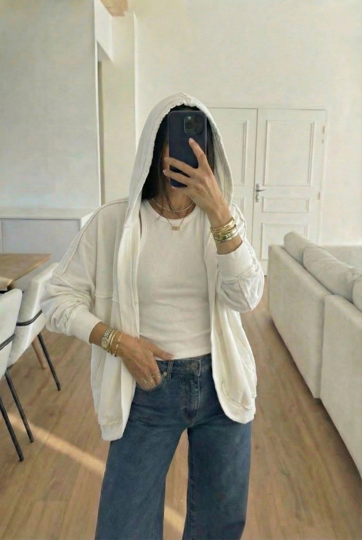 Veste En Coton Oversize Sans Zip