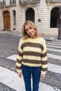 Pull Mohair Laine Rayures Col Rond - INCERTAINES