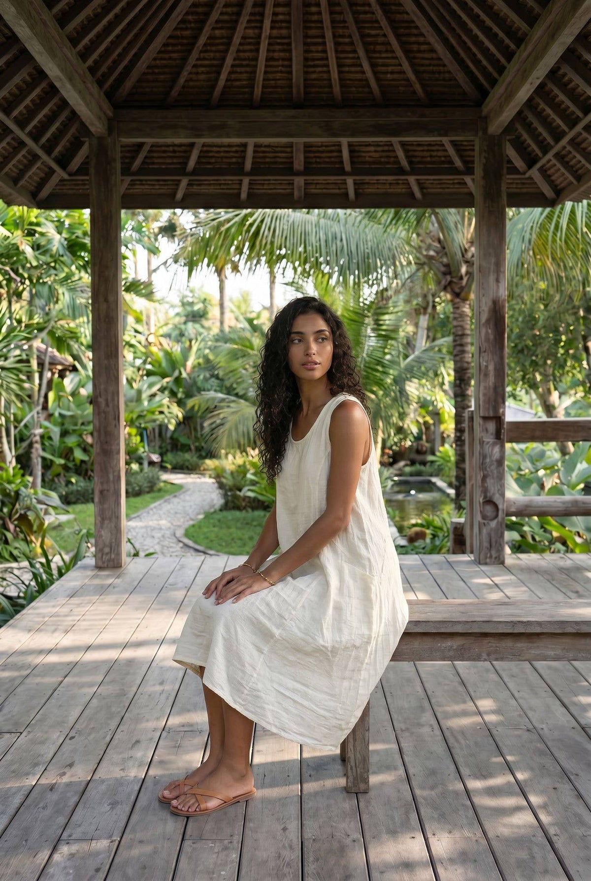 Robe Genoux En Lin #5