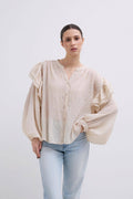Haut Manche Longue Oversize En Coton