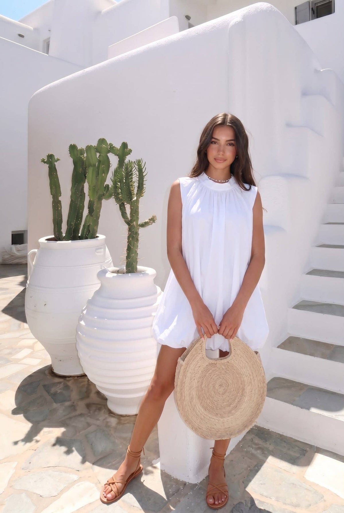 Robe Mi-Longue En Soie-Coton