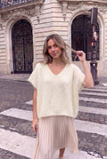Pull Mohair sans manches oversize col V - INCERTAINES