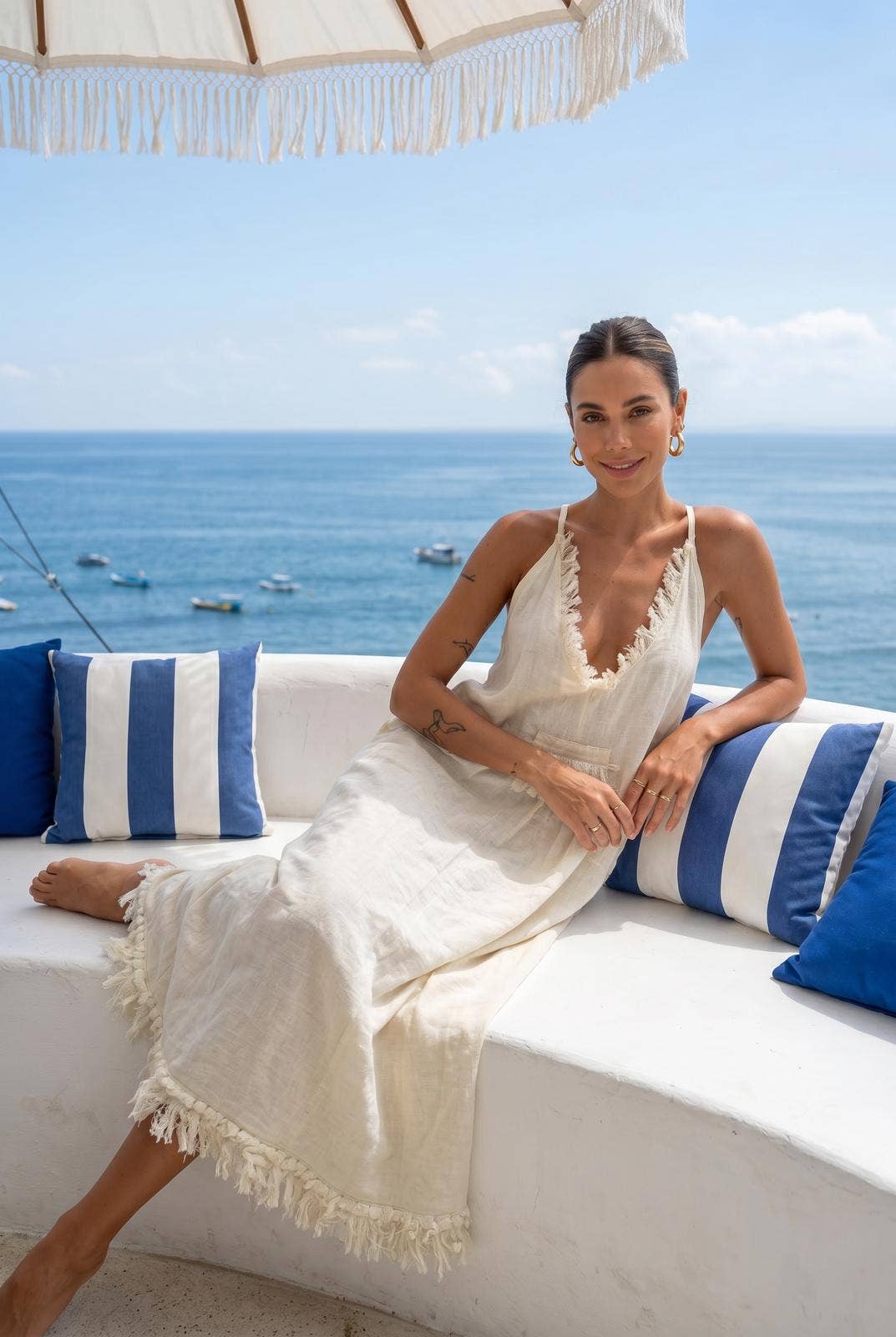 Robe En Lin Froufrou