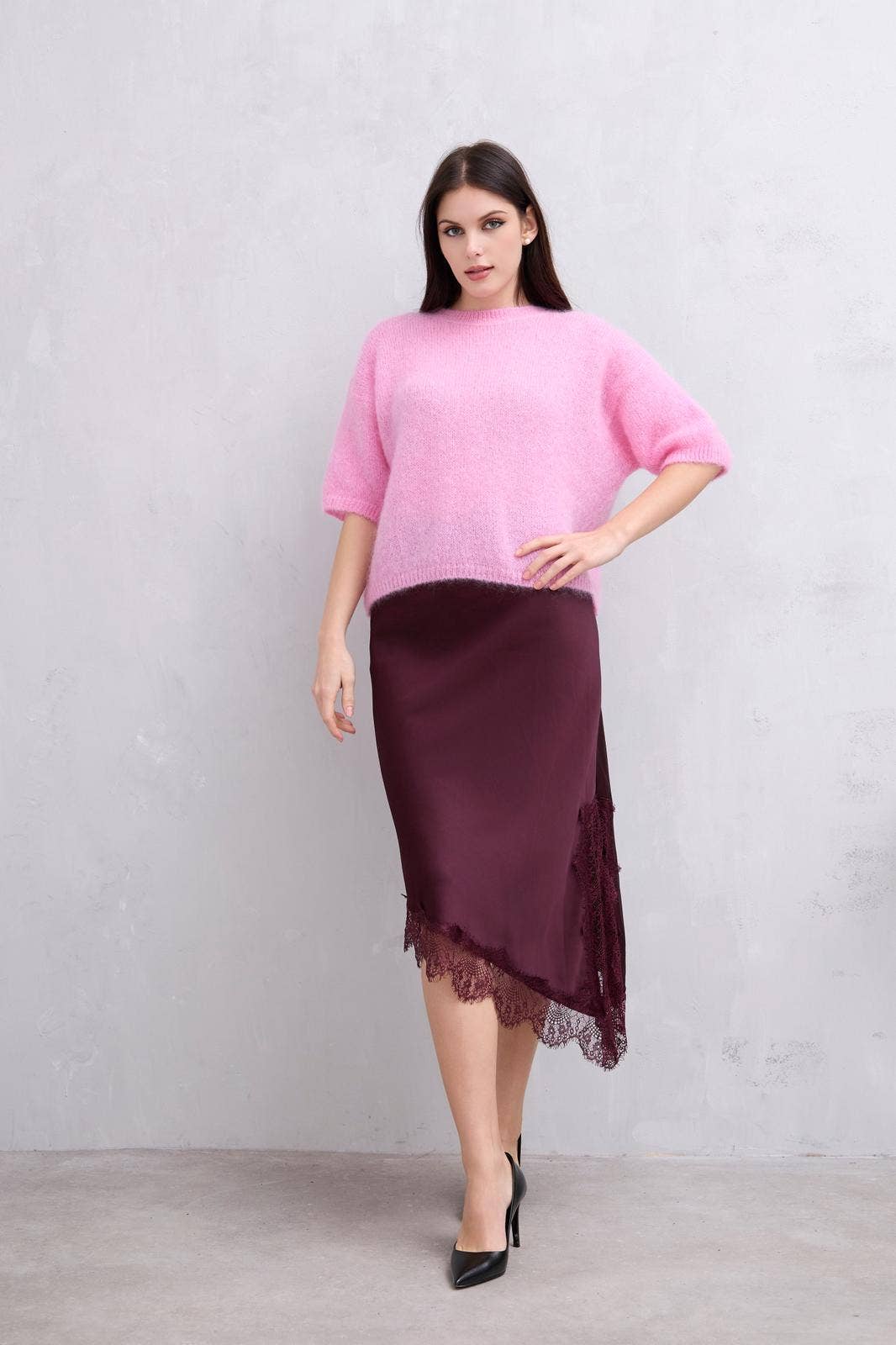 Pull Manche Mi Longue En Mohair