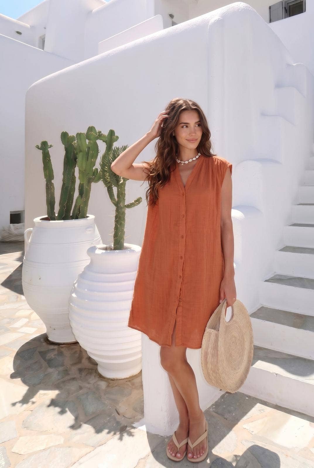 Robe Genoux En Coton