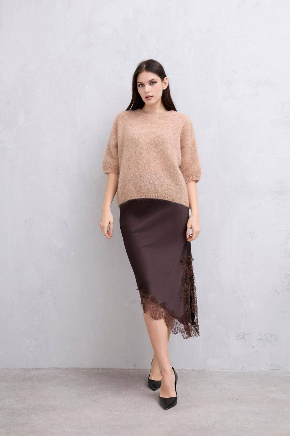 Pull Manche Mi Longue En Mohair
