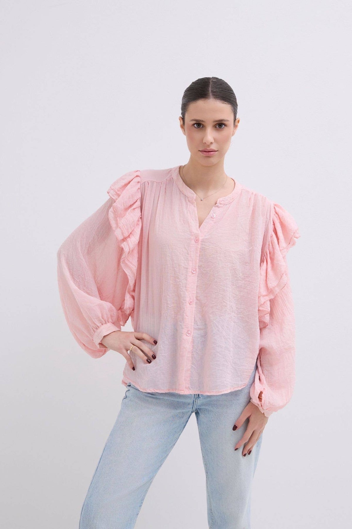 Haut Manche Longue Oversize En Coton
