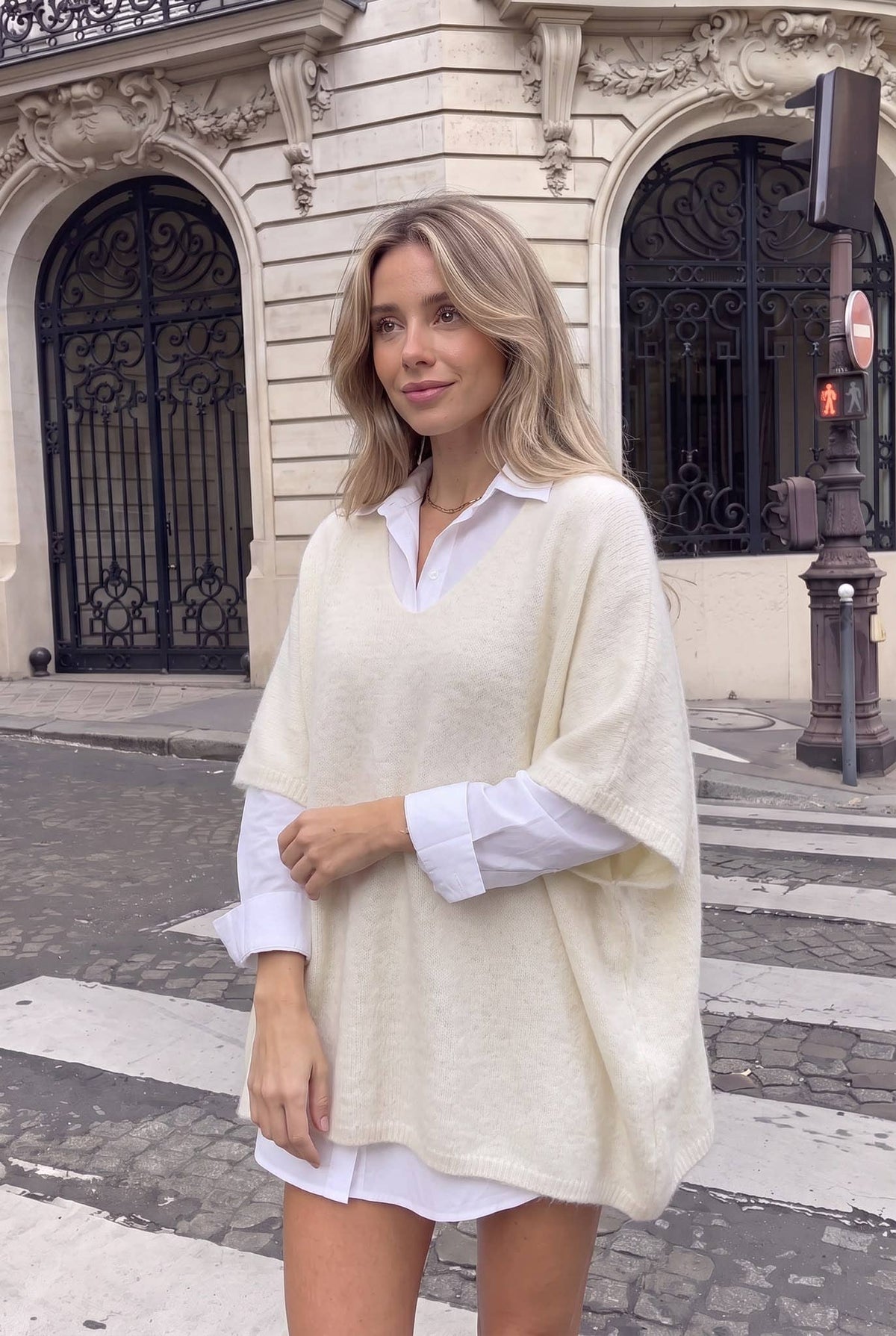 Pull Alpaga Maille Fluffy Col V - INCERTAINES