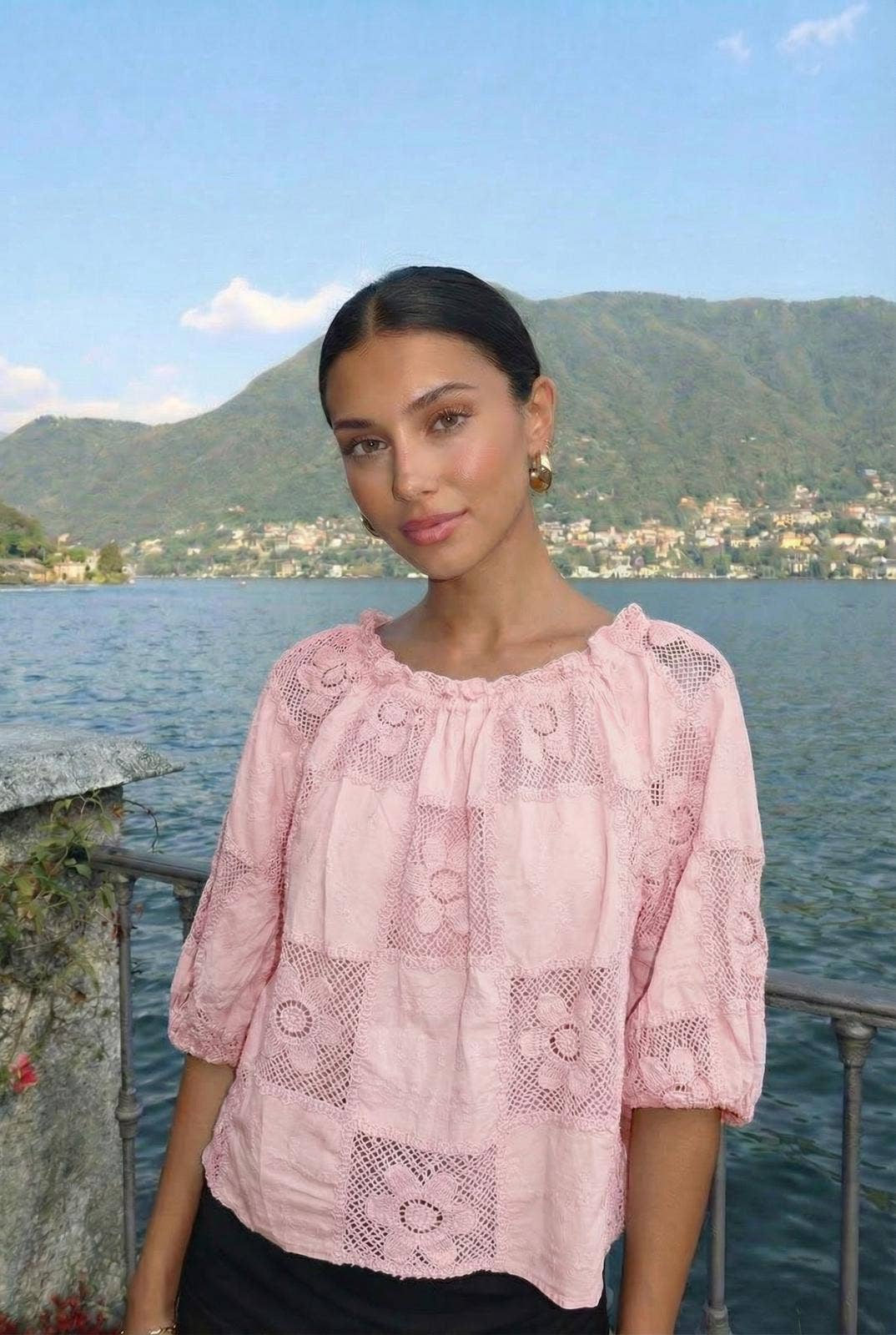 Haut Manche Longue En Broderie