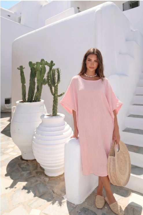 Oversized jurk met ronde hals