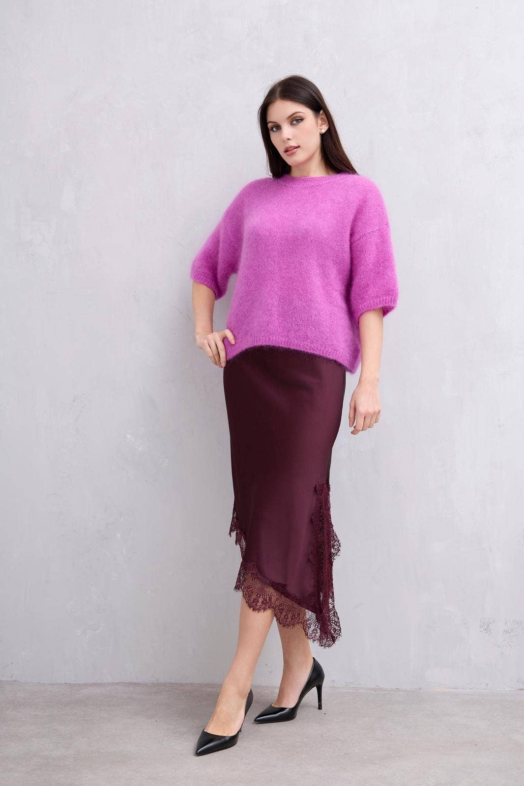 Pull Manche Mi Longue En Mohair