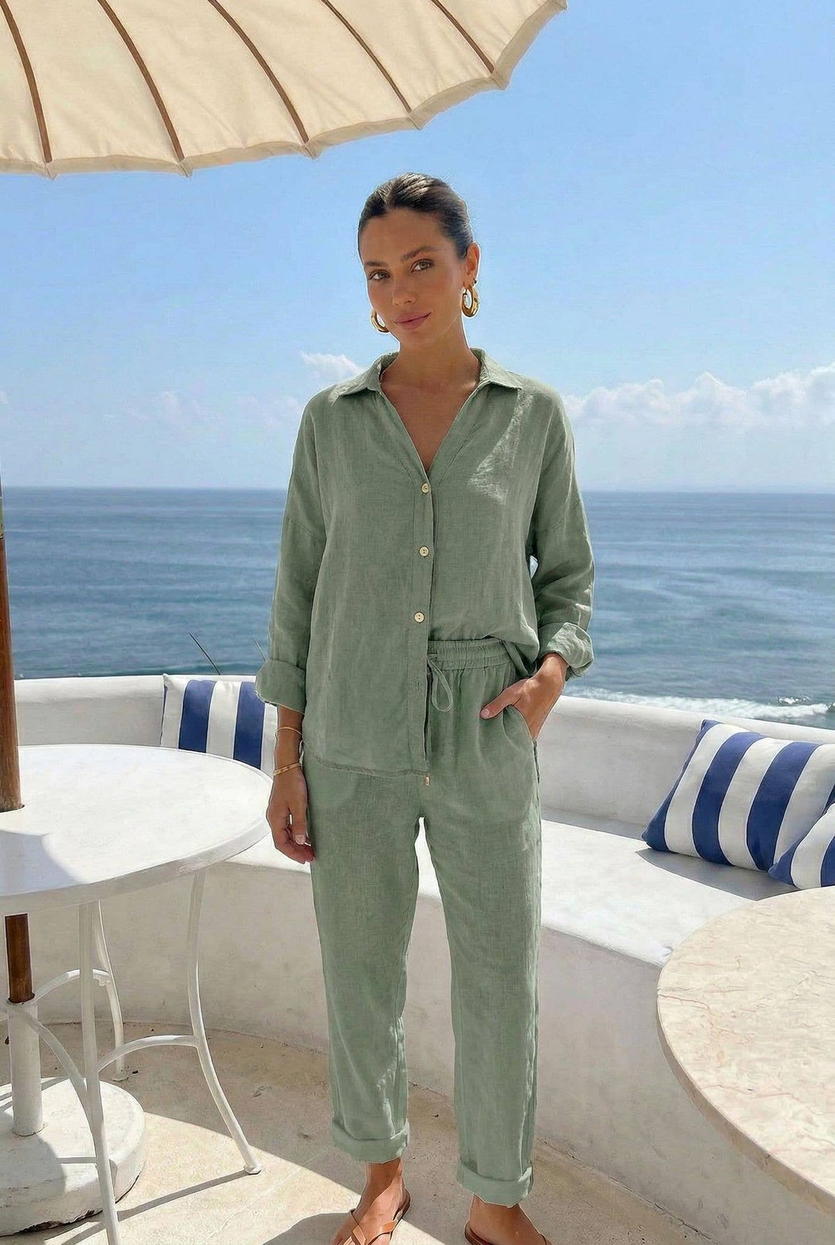 Chemise20984 Oversize En Lin
