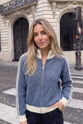 Gilet Laine Zippé Col Montant Contrasté - INCERTAINES