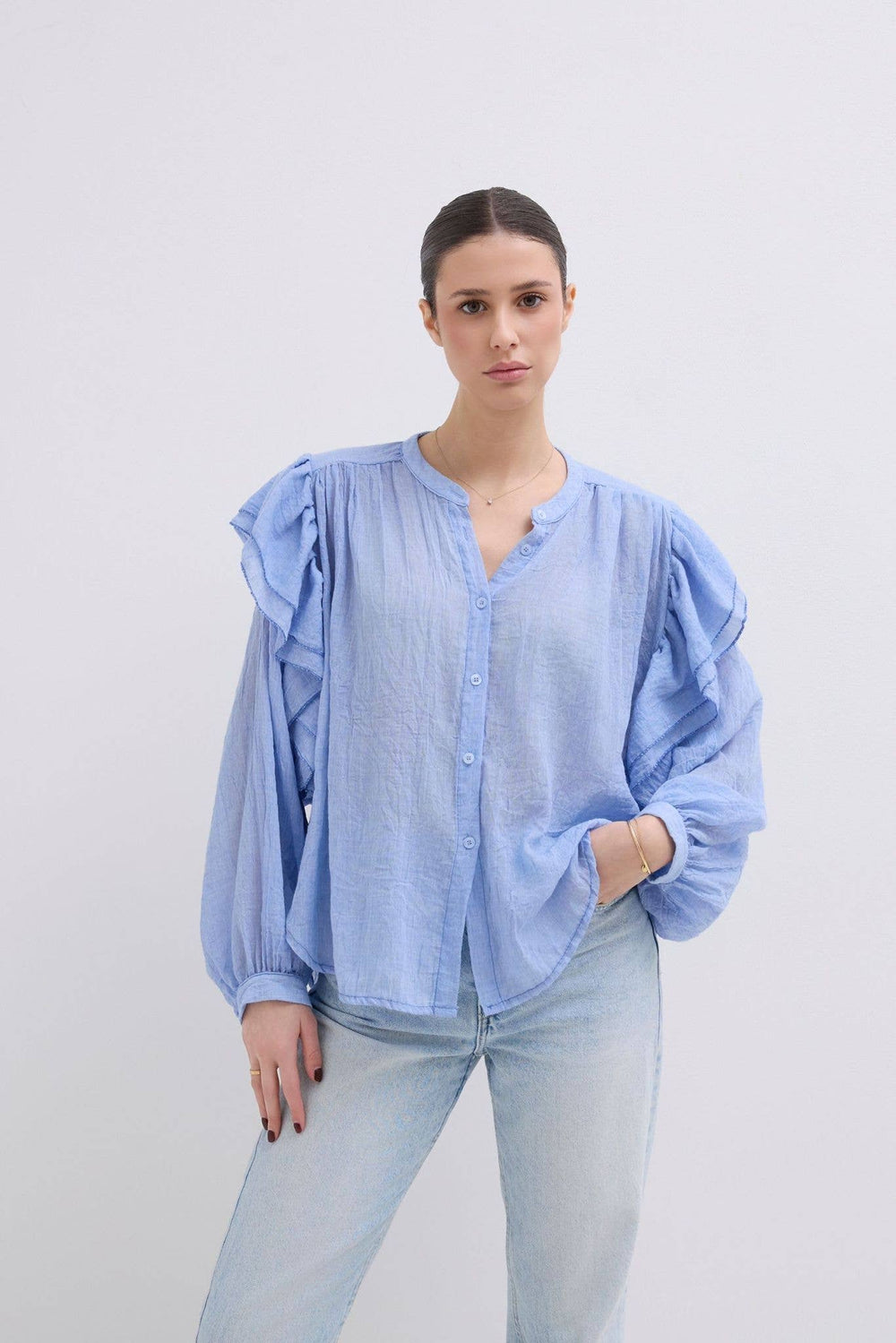 Haut Manche Longue Oversize En Coton