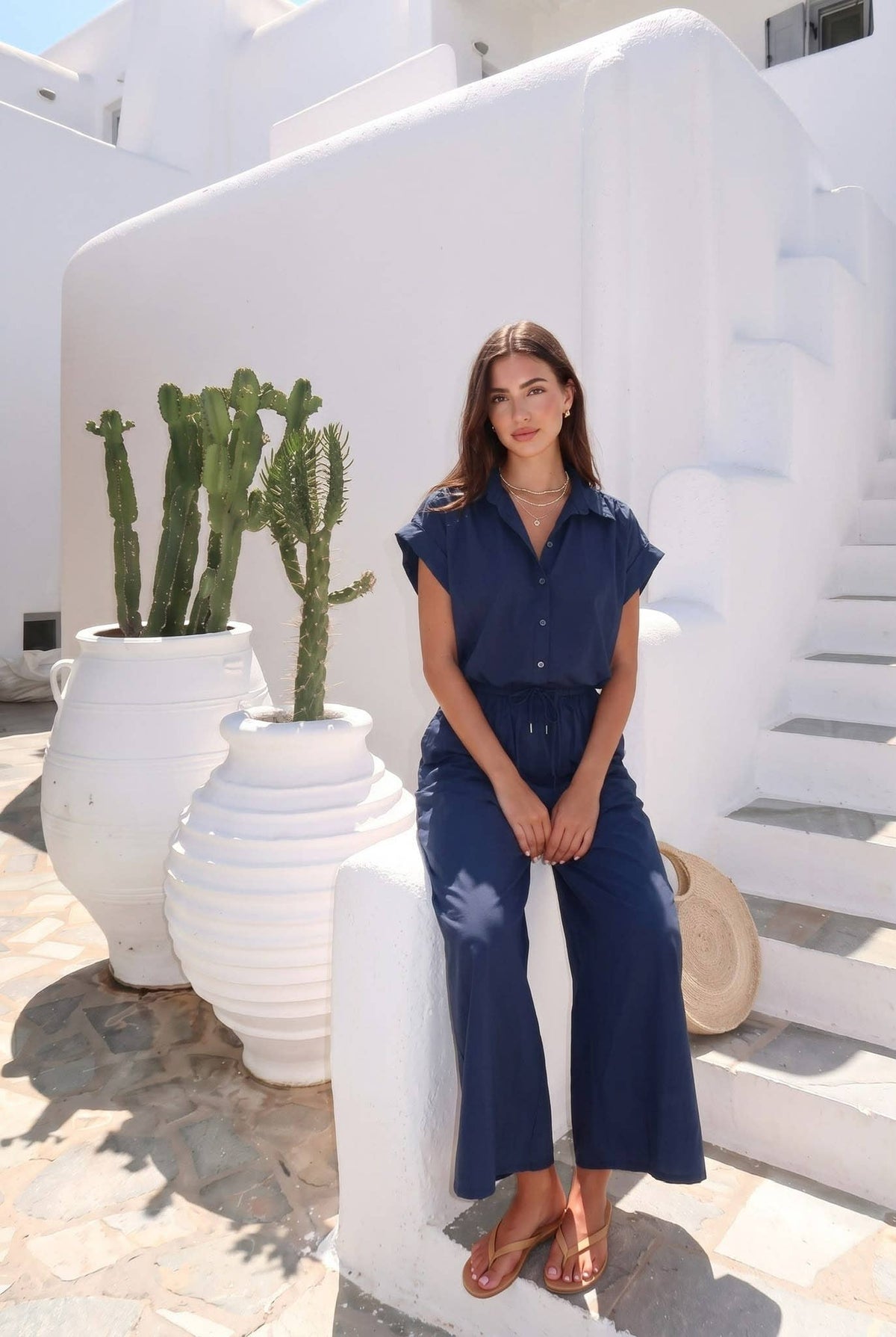 Haut Oversize En Popeline Porté Avec Le Pantalon15225 Vendu Séparément