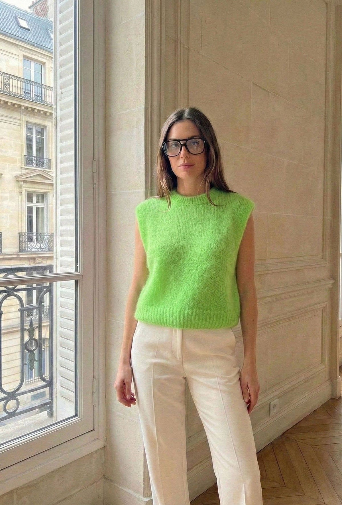 Pull Sans Manche En Mohair